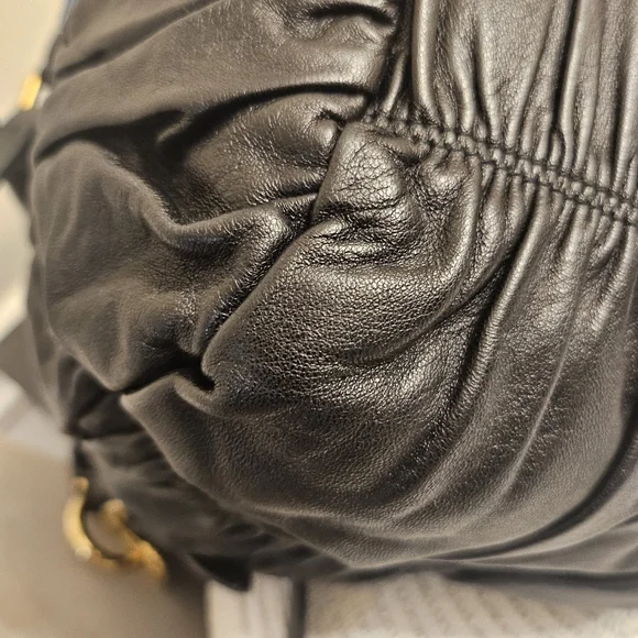 Prada Nappa Gaufre Ruched Leather Tote - Picture 11 of 14